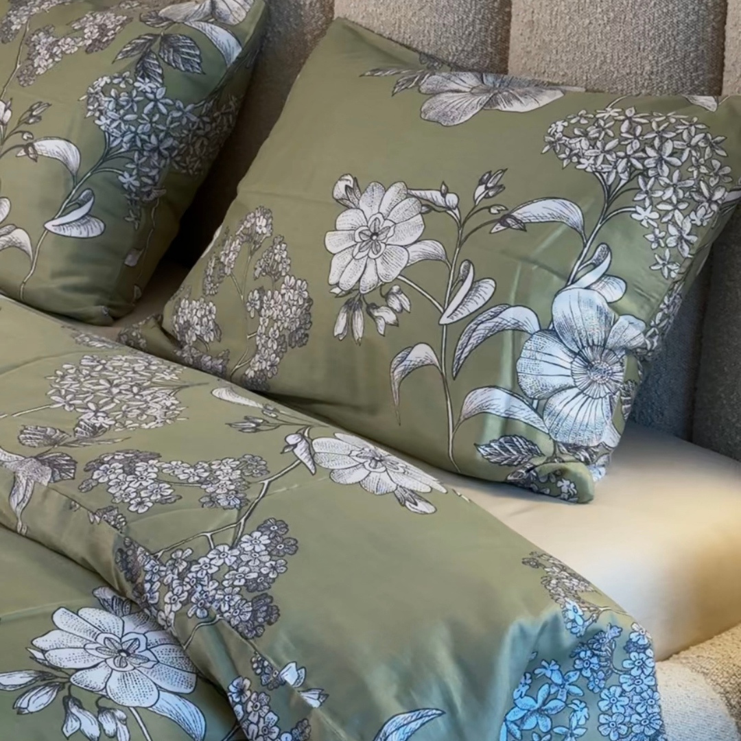 Rankų darbo prabangus Deluxe satino medvilninis patalynės komplektas | Geneva